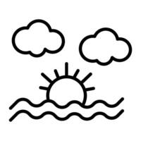 Sunset Line Icon vector