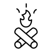 Fire Line Icon Design vector