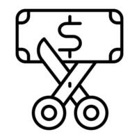 Price Cut Line Icon vector