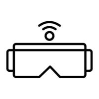 vr lentes línea icono diseño vector