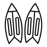 surboard línea icono vector