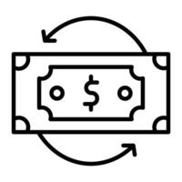 Cash Flow Line Icon Design vector