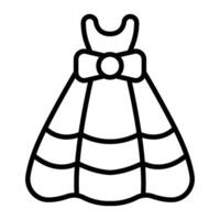 icono de línea de vestido de verano vector