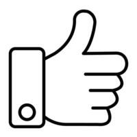 Thumbs Up Line Icon Design vector