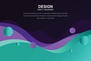 Gradient wave with circle background. vector