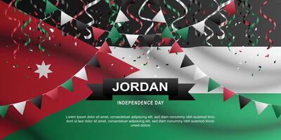 Jordan Independence Day background. vector