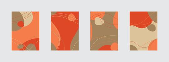 Minimalist abstract hand drawn set background. vector