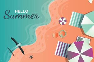 Summer banner background with beach. Fresh background. vector