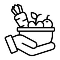 Food Donation Line Icon Design vector