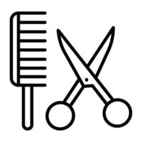 icono de línea de peluquería vector