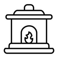 Fire place Line Icon vector