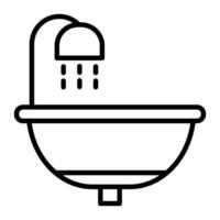 Bathtub Line Icon vector