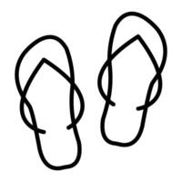 Slippers Line Icon vector