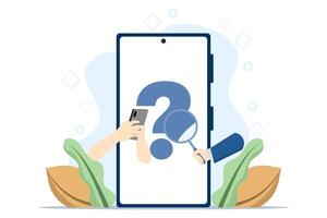 frequently asked questions concept. customer service, contact us, FAQ concept for landing page, mobile app, web banner, infographic, template flat illustration on white background. vector