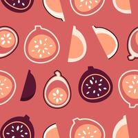 Seamless pattern of modern figs on a warm background vector