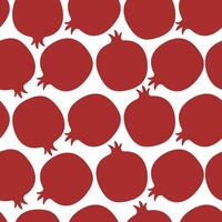 Laconic seamless pattern of red pomegranate fruits on a white background vector