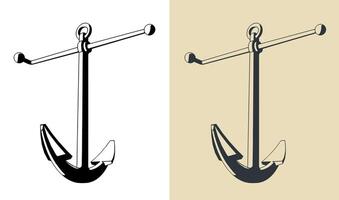 Kedge anchor illustrations vector