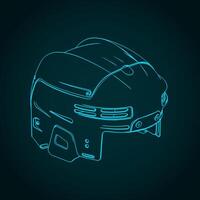 Hockey helmet isometric blueprint vector