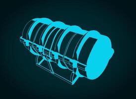 Container with life raft illustration vector