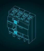 Circuit breaker blueprint vector