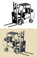 Forklift truck illustrations vector