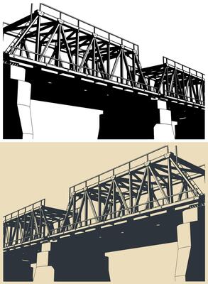 Truss railway bridge