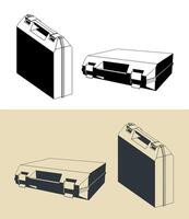 Portable tool kit box illustrations vector