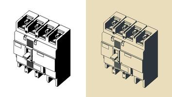 Circuit breaker illustrations vector