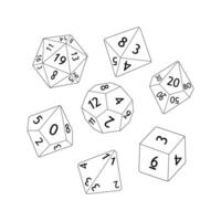 d8 d10 d12 d20 dado para tablero juegos. colección de poliédrico dados con diferente lados vector