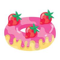 Strawberry Foods Flat Stickers vector