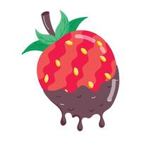 Strawberry Foods Flat Stickers vector