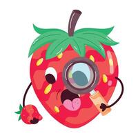 Strawberry Fruit Flat Stickers vector