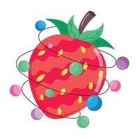 Flat Style Strawberry Stickers vector