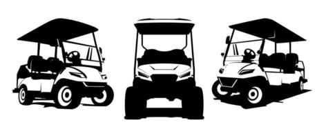 golf carros logo concepto negro y blanco vector