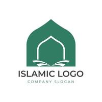 Islamic logo template, Ribbon islamic dome palace logo design template vector