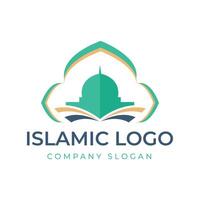 Islamic logo template, Ribbon islamic dome palace logo design template. Mosque logo ideas. inspiration logo design. template illustration vector