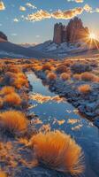 pintura de Desierto paisaje con río foto