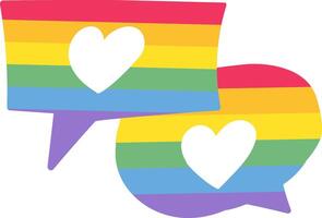 Flat Rainbow Lovers Speak Bobbles Pride Party Icon vector