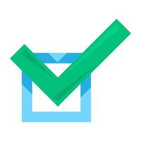 Tick In Check Box Of Questionnaire Icon Positive vector