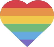 Flat Rainbow Heart Pride Party Icon vector