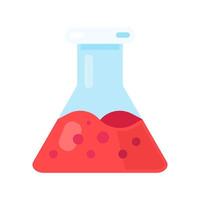 Wide Flask With Red Bubbling Liquid Icon Equipment vector