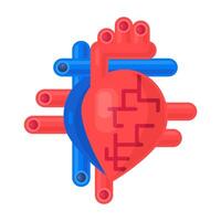 diagrama de corazón estructura icono venoso y arteria vector