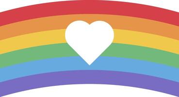 Flat Rainbow Heart Arc Flag Pride Party Icon vector