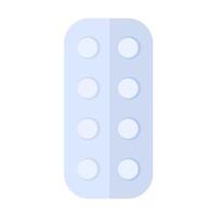 Blister With Round Small Tablets Icon Painkiller vector
