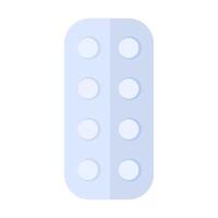 Blister With Round Small Tablets Icon Painkiller vector