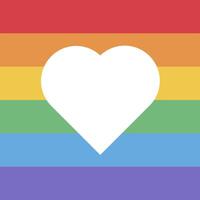 Flat Rainbow Heart Square Frame Pride Party Icon vector