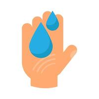 Drops Of Water Flow Down On Hand Icon vector