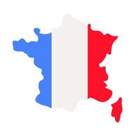 France Map Country Symbol With Flag Stripes vector