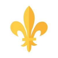 Flat cartoon yellow gold fleur-de-lis icon vector