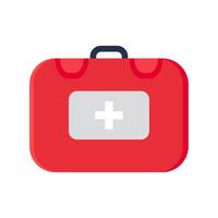 Red Duty Doctor Suitcase Icon First Aid Kit vector